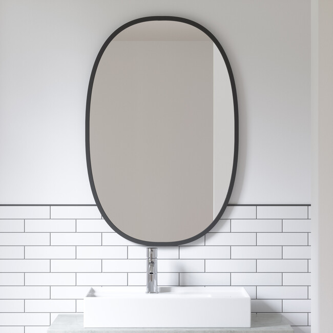 Hub Oval Mirror, Black Frame - Mirrors - 4