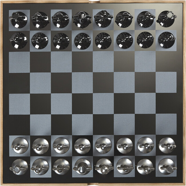 Buddy Modern Chess Set, Natural/Metal - Games - 6