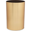 Metalla Wastebasket, Matte Brass - Wastebaskets - 1 - thumbnail