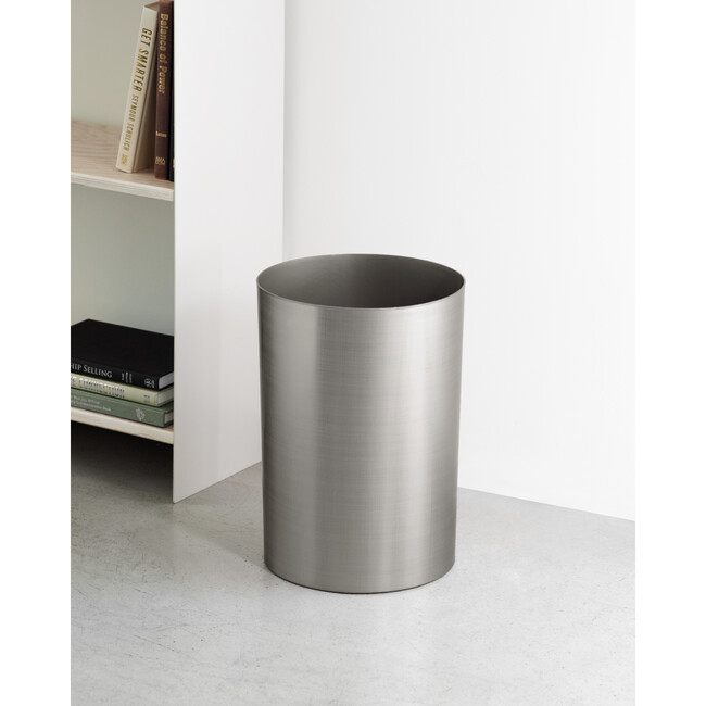 Metalla Wastebasket, Gunmetal