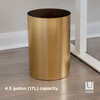 Metalla Wastebasket, Matte Brass - Wastebaskets - 2