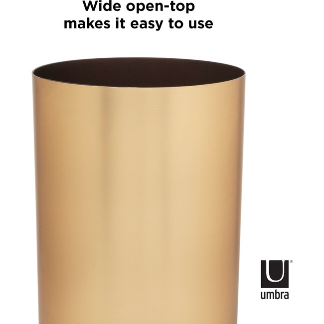 Metalla Wastebasket, Matte Brass - Wastebaskets - 3