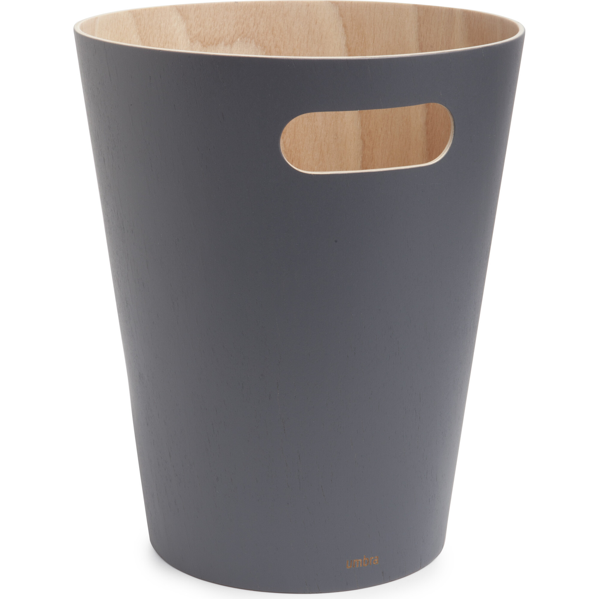 Woodrow Wastebasket, Charcoal - Wastebaskets - 1