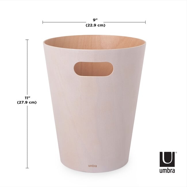 Woodrow Wastebasket, White - Wastebaskets - 6