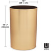 Metalla Wastebasket, Matte Brass - Wastebaskets - 6