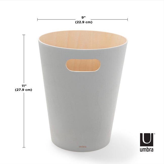 Woodrow Wastebasket, Grey - Wastebaskets - 7