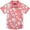 Infant Coral Palm Button Down Shirt, Orange - Shirts - 2