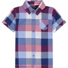 Infant Plaid Button Down Shirt, Red - Shirts - 4