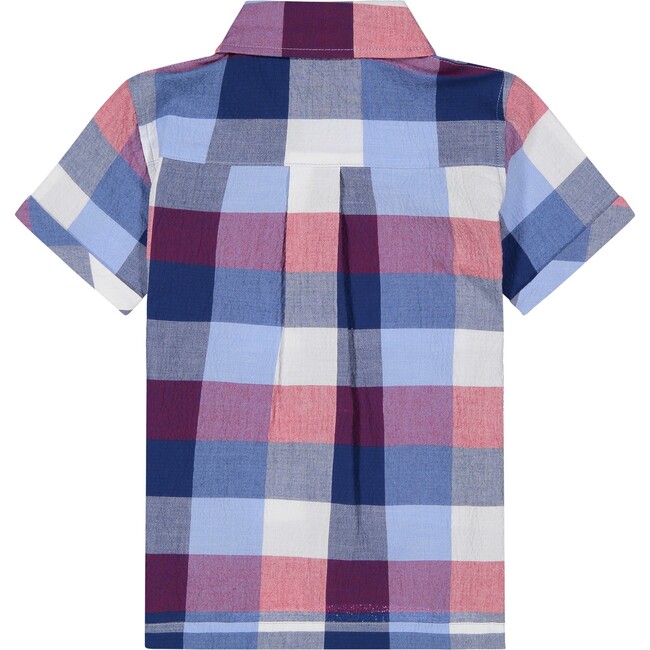 Infant Plaid Button Down Shirt, Red - Shirts - 5