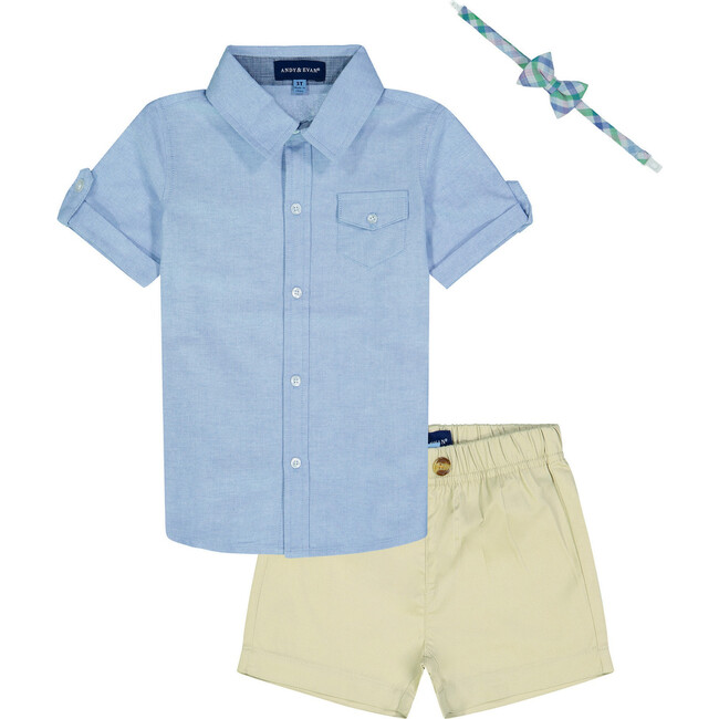 Infant Shorts Set, Light Blue - Shirts - 1