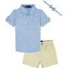 Infant Shorts Set, Light Blue - Shirts - 1 - thumbnail
