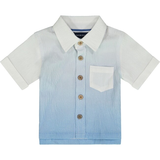 Infant Ombre Button Down Shirt, White - Shirts - 3