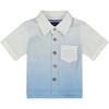 Infant Ombre Button Down Shirt, White - Shirts - 3