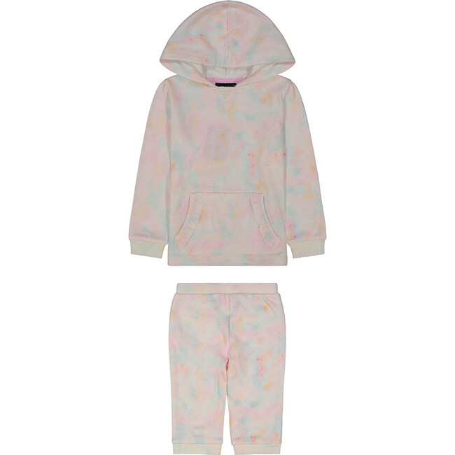 Baby Pastel Tie Dye Sweatshirt Set, Pink - Sweatshirts - 1