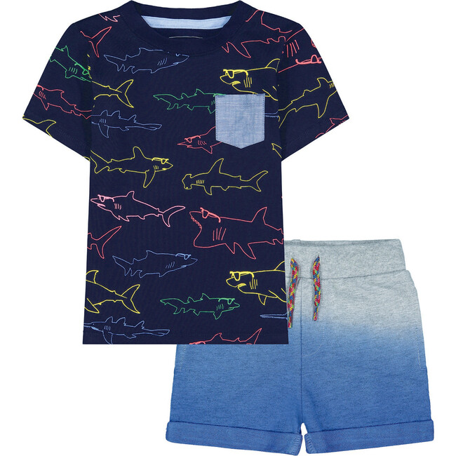 Infant Shark Tee Shirt Set, Navy