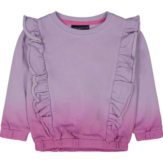 Ruffle Sweatshirt Legging Set, Purple - Sweatshirts - 2
