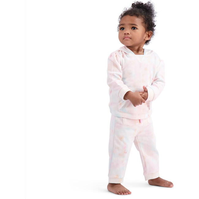 Baby Pastel Tie Dye Sweatshirt Set, Pink - Sweatshirts - 2