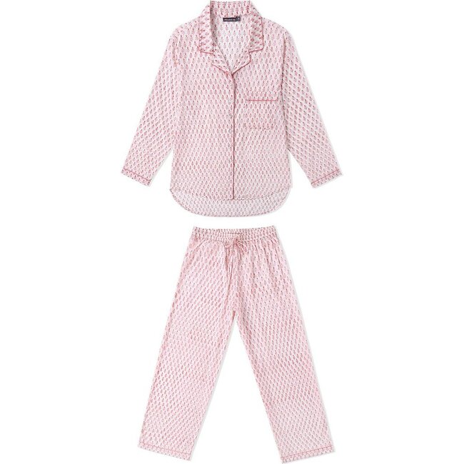 Block-Printed Women's Loungewear Gift Set, Pink City