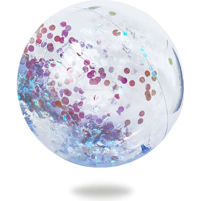 Cue The Confetti Beach Ball, Iridescent - Pool Toys - 1