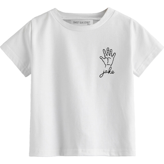 Hand Embroidered This Many Birthday Tee Number 5, White