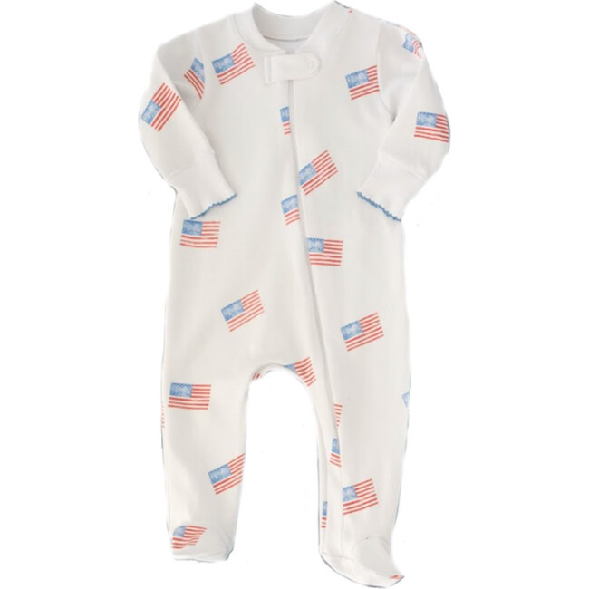 American Flag Zipper Romper