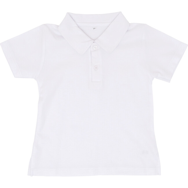 White Short Sleeve Polo Tee