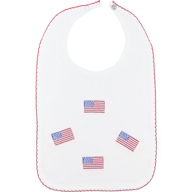 American Flag Embroidered Bib