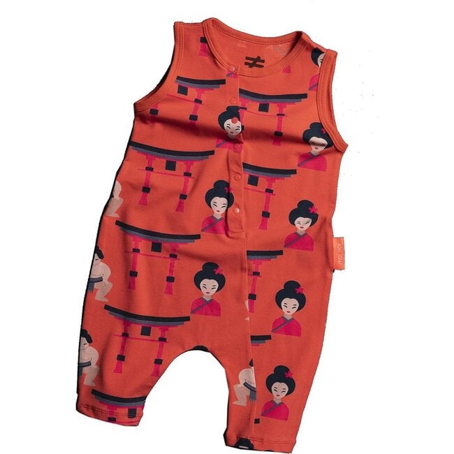 Sumo Button Jumpsuit, Red