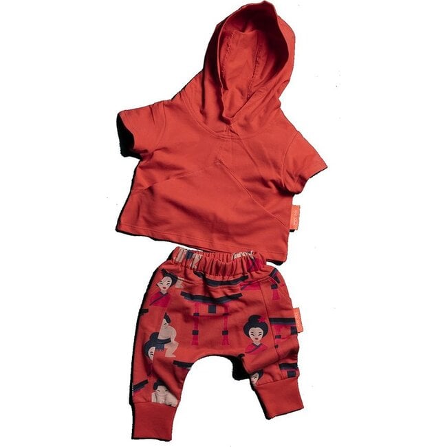 Baby Sumo Hooded Set, Red