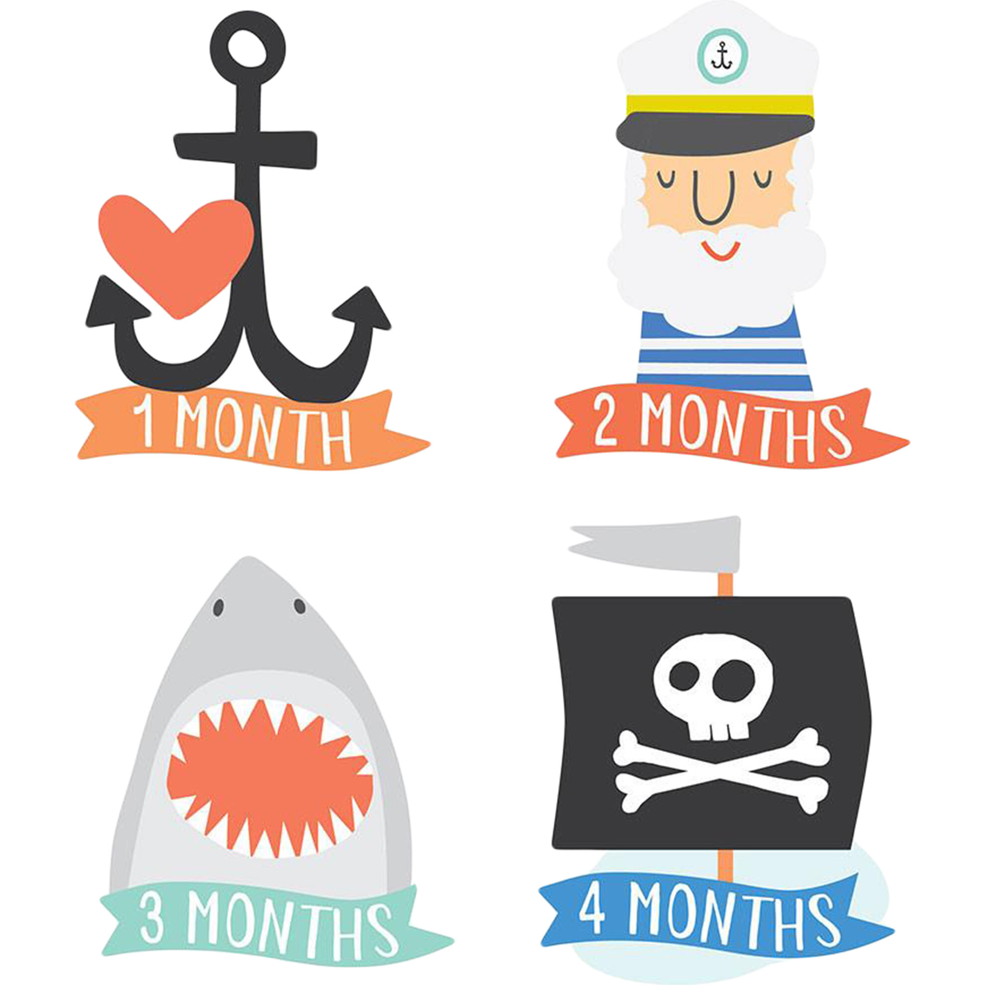 Little Captain Monthly Baby Stickers - Keepsakes & Mementos - 1
