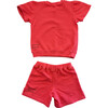 Lil' Short Sweat Set, Raspberry - Mixed Apparel Set - 2