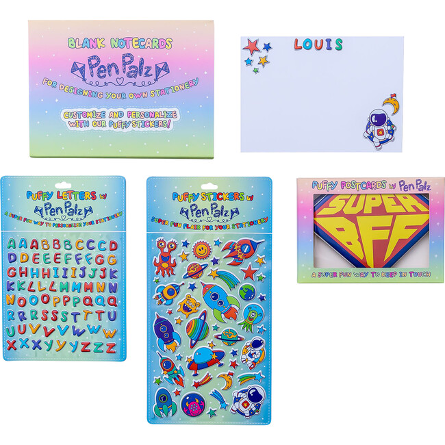 Super BFF' Puffy Stationery Bundle (Box Set of 3 Puffy Postcards)