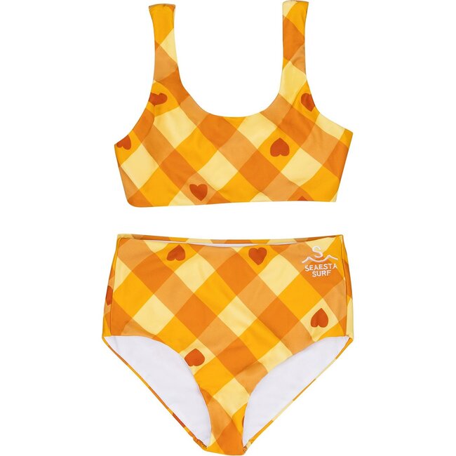 Seaside Gingham, Sunset Hearts Two Piece Swimsuit