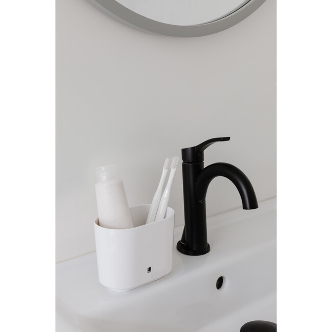 Step Melamine Bathroom Set, White - Bathroom Accessory Sets - 3