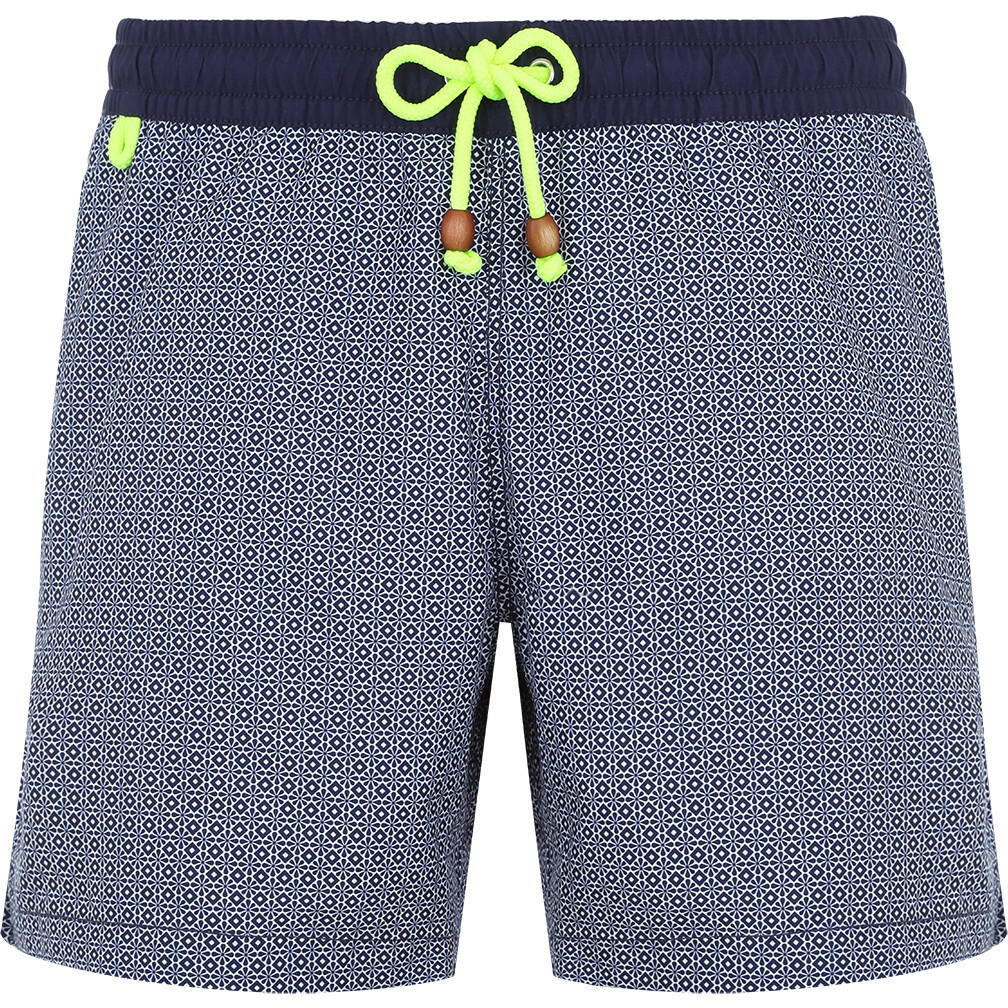 Men's Trawangan, Navy Azulejos - Swim Trunks - 1