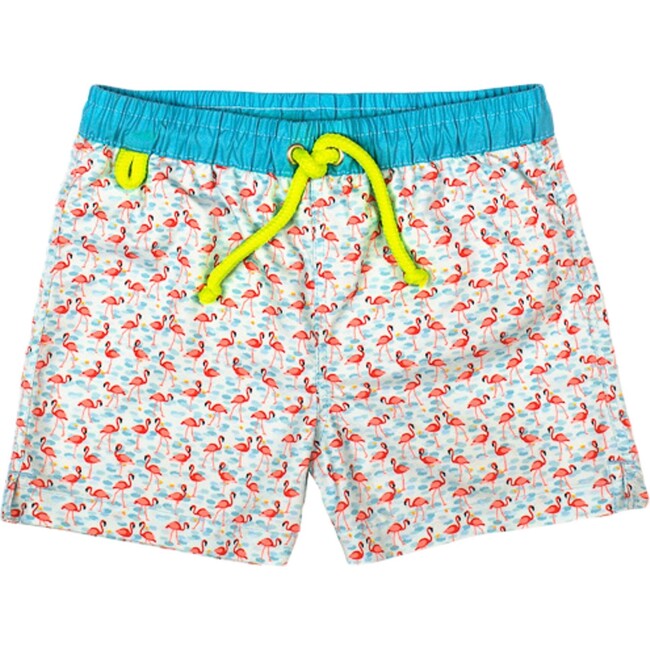 Meno Flamingo Swim Trunks, Pink - Gili's Papa & Mini | Maisonette