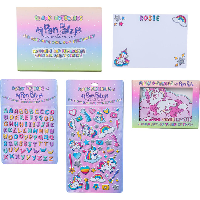 ‘Magical Unicorn’ Puffy Stationery Bundle (Box Set of 3 Puffy Postcards) - Paper Goods - 1