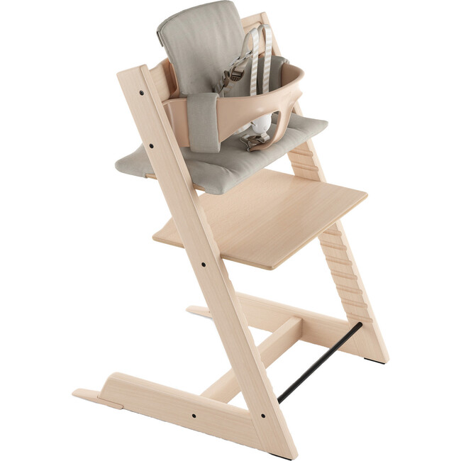 Tripp Trapp® High Chair Complete, Natural with Timeless Grey Cushion - Highchairs - 1