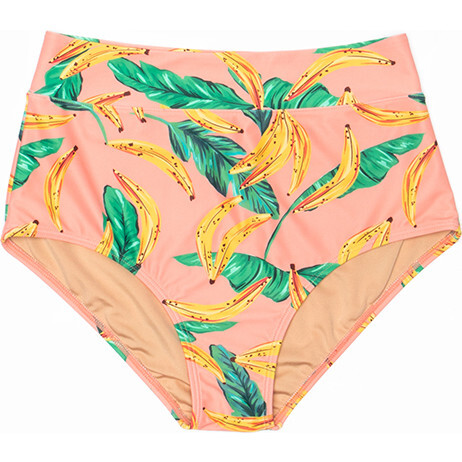 Women's Joana High Rise Moderate Coverage Swim Bottom, Banana Palm - Two Pieces - 1