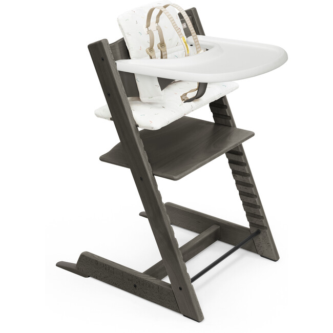 Tripp Trapp® High Chair Complete, Hazy Grey with Icon Multi - Highchairs - 1