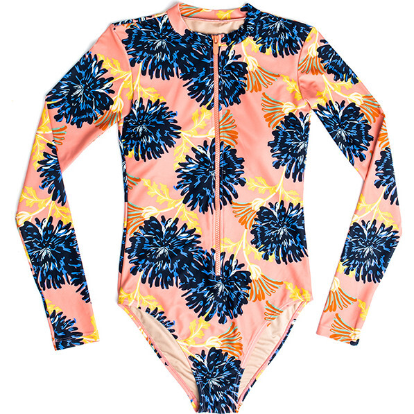 Women's Mila LS One Piece Swimsuit, Coastal Bloom - One Pieces - 1