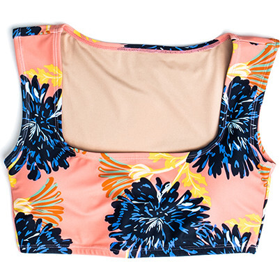 Women's Clementine Square Neck Swim Top, Coastal Bloom - Two Pieces - 1