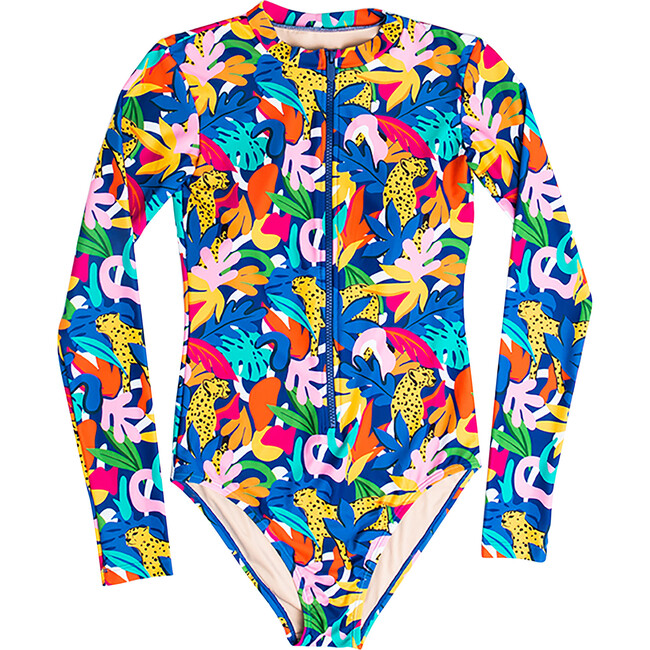 *Exclusive* Women's Mila Long Sleeve One Piece Swimsuit, Jungle Roar - One Pieces - 1