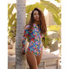 *Exclusive* Women's Mila Long Sleeve One Piece Swimsuit, Jungle Roar - One Pieces - 2 - thumbnail