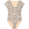 Women's Madeline Short Sleeve V-Neck One Piece Swimsuit, Bamboo Forest - One Pieces - 1 - thumbnail