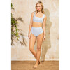Women's Joana High Rise Moderate Coverage Swim Bottom, Sea Glass Stripe - Two Pieces - 2