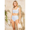 Women's Joana High Rise Moderate Coverage Swim Bottom, Sea Glass Stripe - Two Pieces - 3