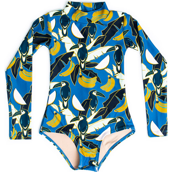 Mini Kelly Girls LS One Piece Swimsuit, Tropical Oasis