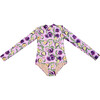 Mini Kelly Girls Long Sleeve One Piece Swimsuit, Honey Plum - One Pieces - 1 - thumbnail