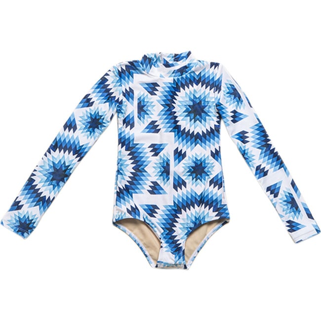 Mini Kelly Long Sleeve One Piece, Painted Suns - One Pieces - 1